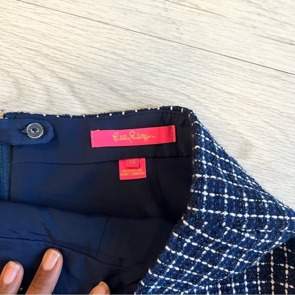 New Lily Pulitzer Adler Mini Skirt Low Tide Navy Fantasy Checkerboard 16 - Picture 5 of 6